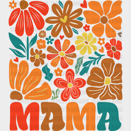Mama Red Brown Blue Flowers - Mother’s Day DTF Transfer