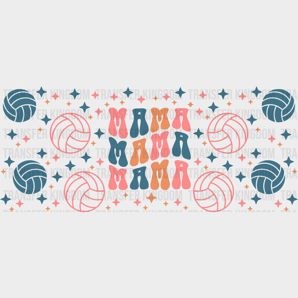 Mama - Volleyball Cup Wrap Uv Sticker Permanent Dtf Decal