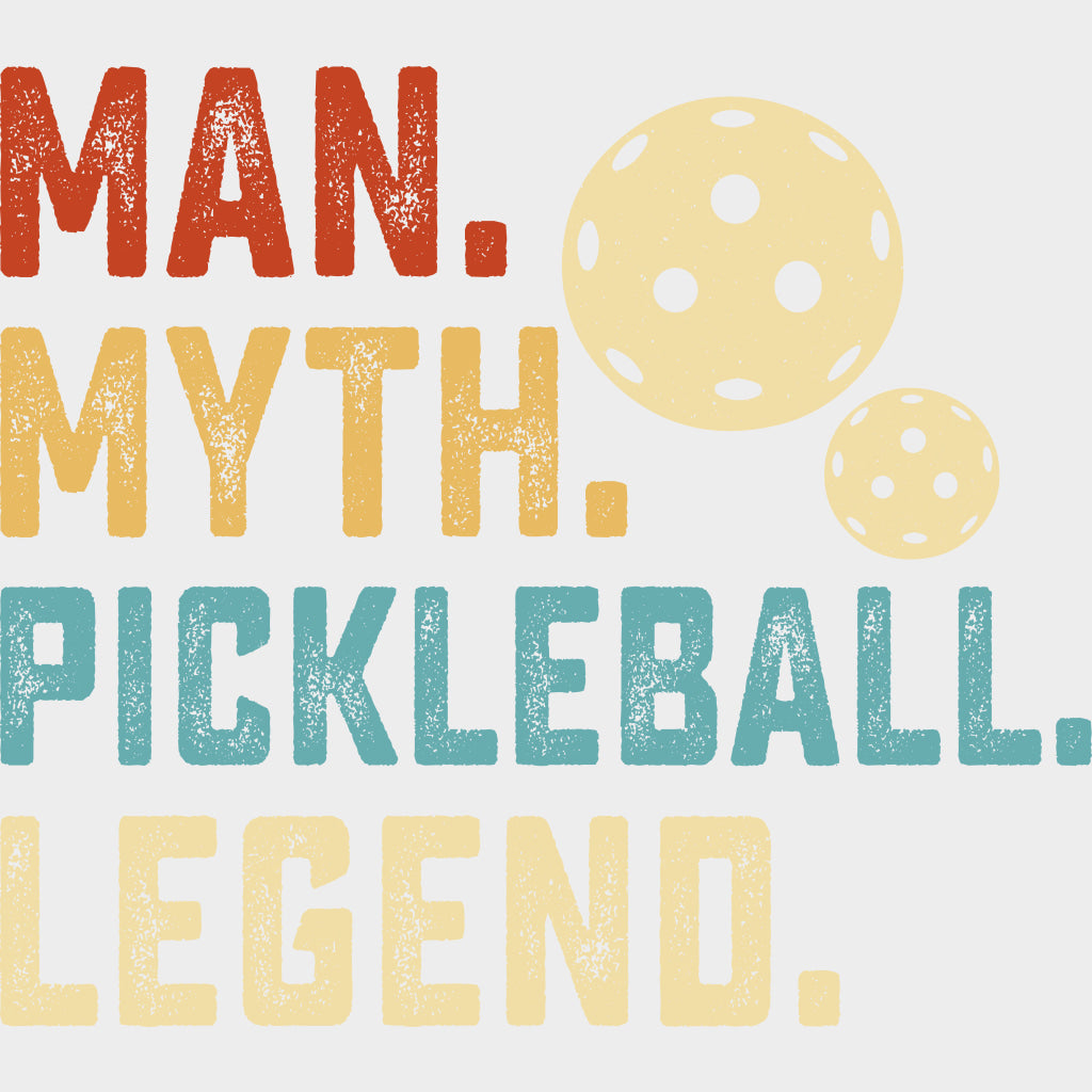 Man Myth Pickleball Legend B&W - Pickleball DTF Transfers Adult Unisex - S & M (10’’) / Light Color Design (See Imaging)