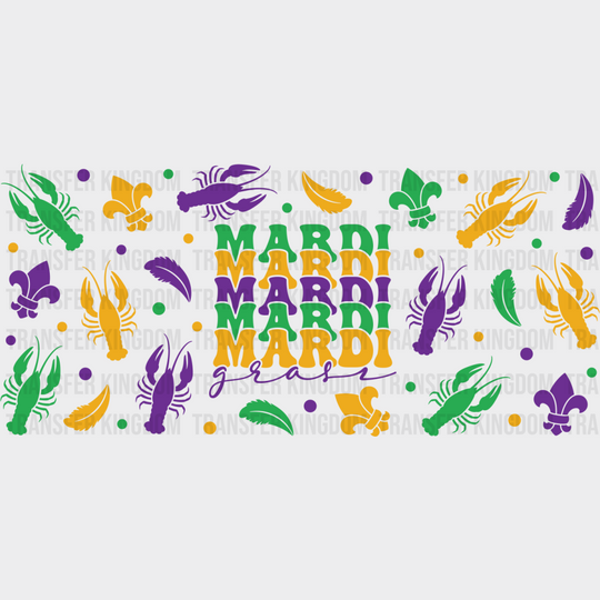 Mardi Crayfish - Gras Cup Wrap Uv Sticker Permanent Dtf Decal