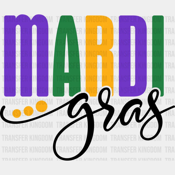 Mardi Gras B&W - Mardi Gras DTF Transfer