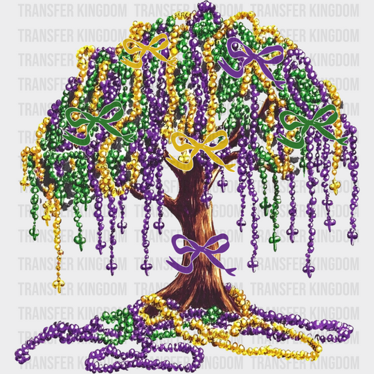 Mardi Gras Beads On Tree - Mardi Gras DTF Transfer