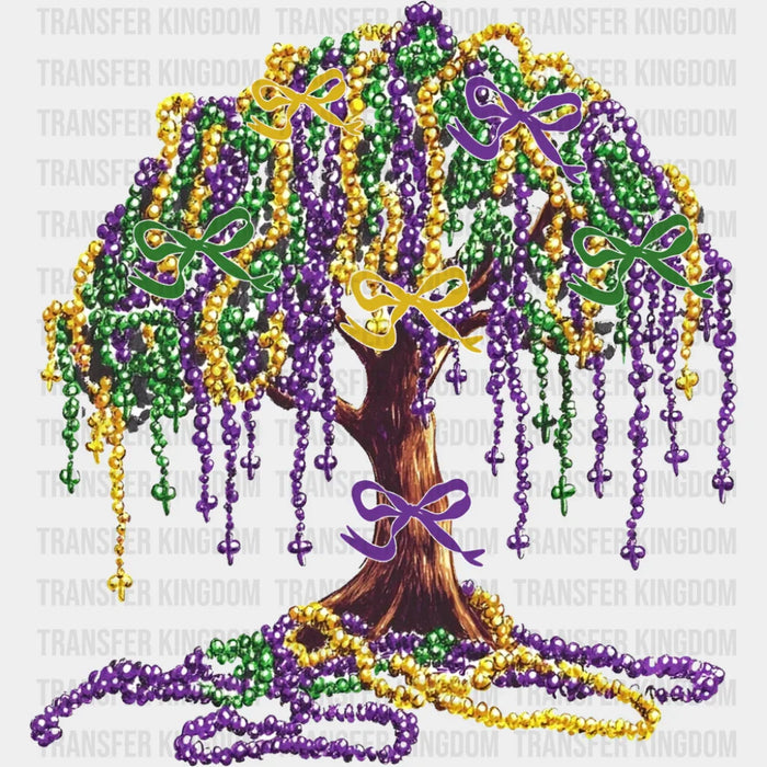 Mardi Gras Beads On Tree - Mardi Gras DTF Transfer