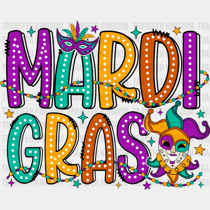 Mardi Gras Colorful Vintage - Mardi Gras DTF Transfer
