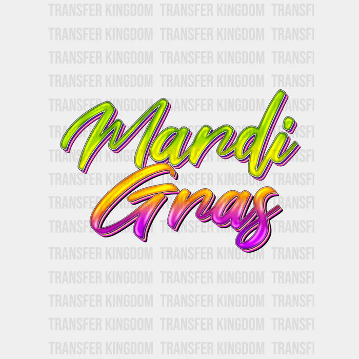Mardi Gras Green Orange Purple Design - Mardi Gras DTF heat transfer