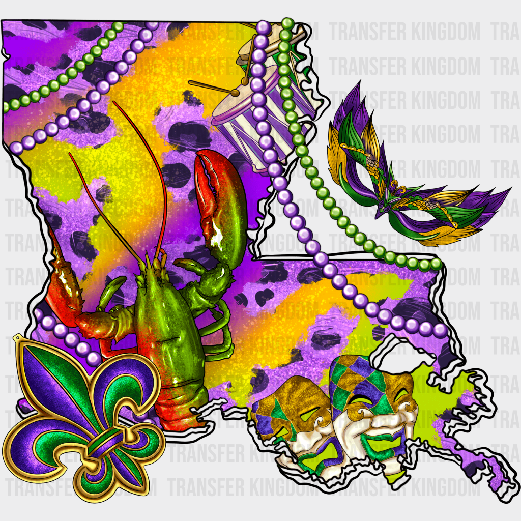 Mardi Gras Design- Dtf Heat Transfer