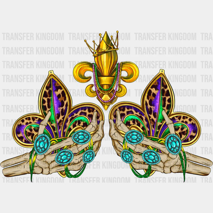 Mardi Gras Fleur-de-lis Design - Mardi Gras DTF heat transfer