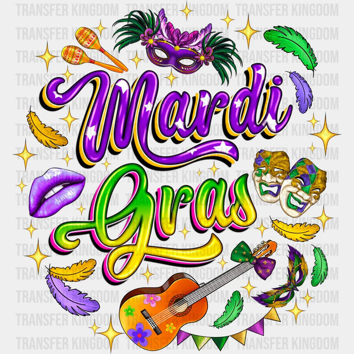 Mardi Gras Guitar Design - Mardi Gras DTF heat transfer