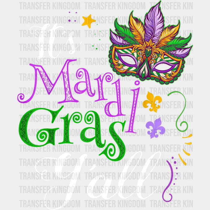 It's Mardi Gras Y'all Design - Mardi Gras DTF heat transfer