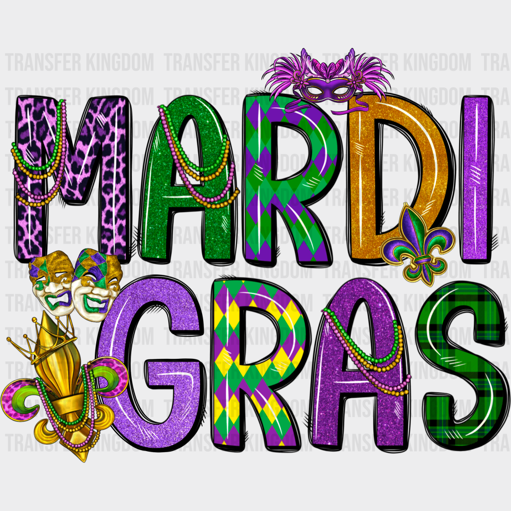 Mardi Gras Design- Dtf Heat Transfer