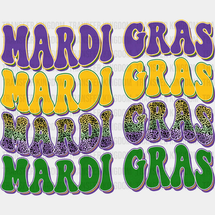 Mardi Gras Purple Yellow Green Glitter Design - Mardi Gras DTF heat transfer