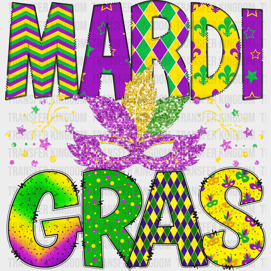 Mardi Gras Design- Dtf Heat Transfer