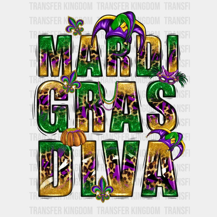 Mardi Gras Diva Design- Mardi Gras DTF heat transfer