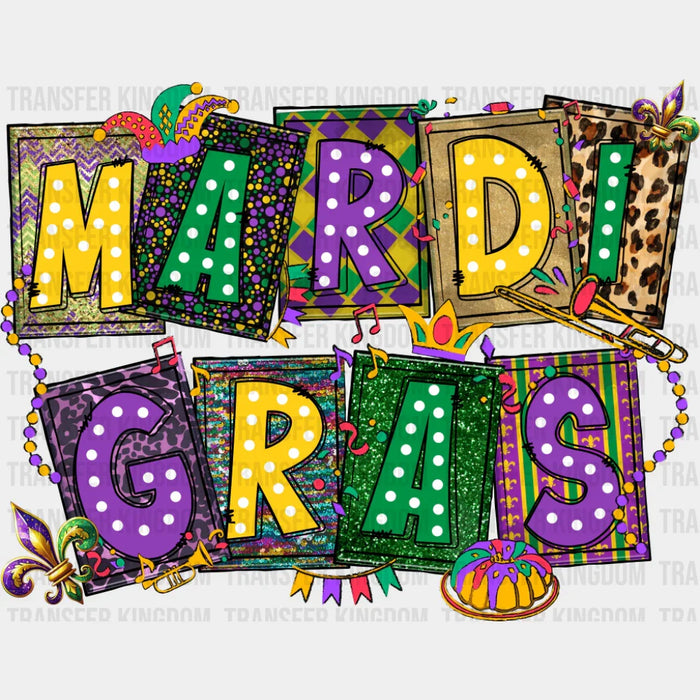 Mardi Gras Dotted - Mardi Gras DTF Transfer
