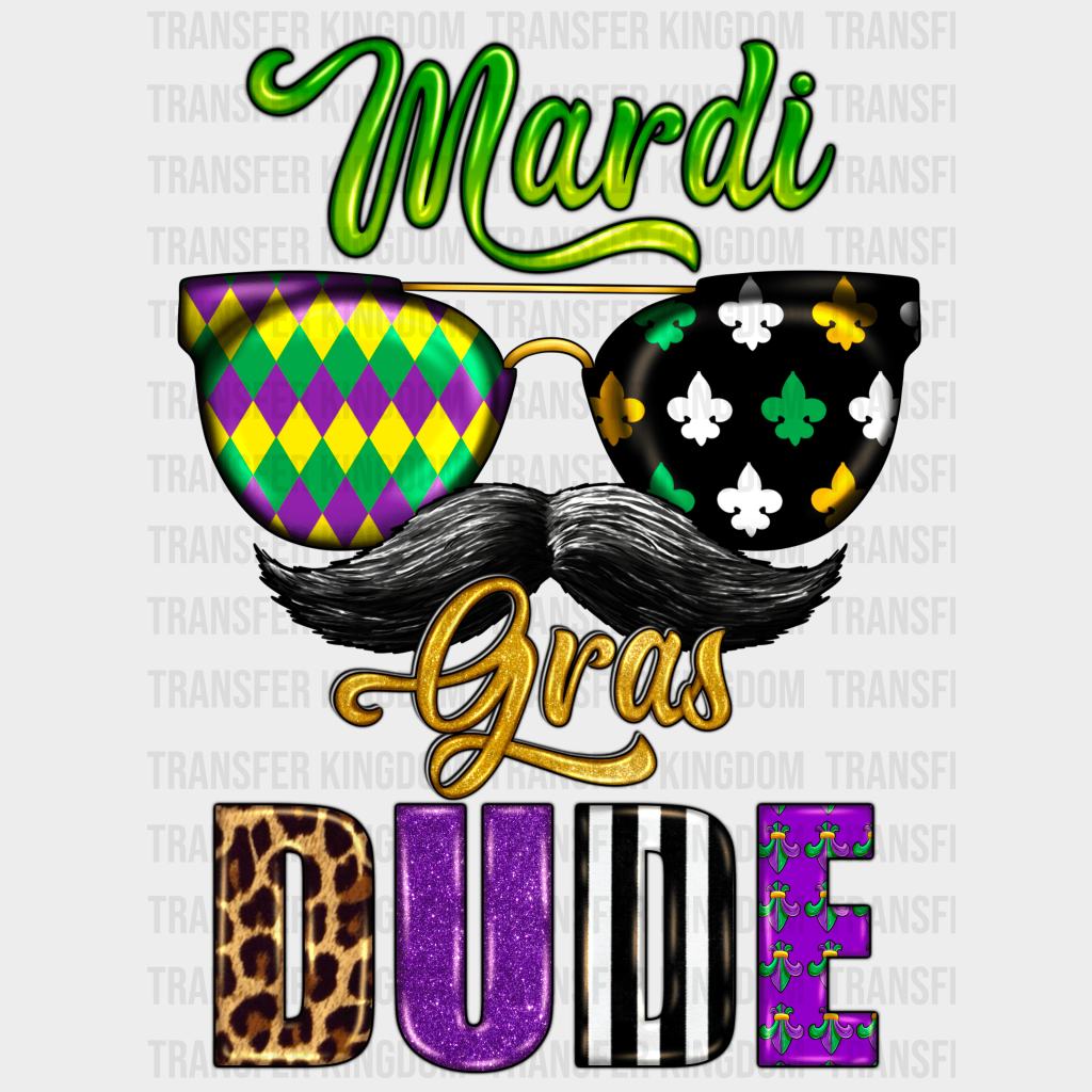 Mardi Gras Dude Design- Dtf Heat Transfer