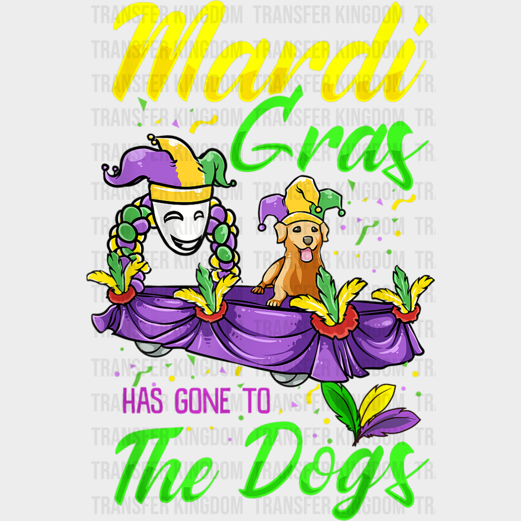 Mardi Gras Has Gone To The Dogs Design- Dtf Heat Transfer