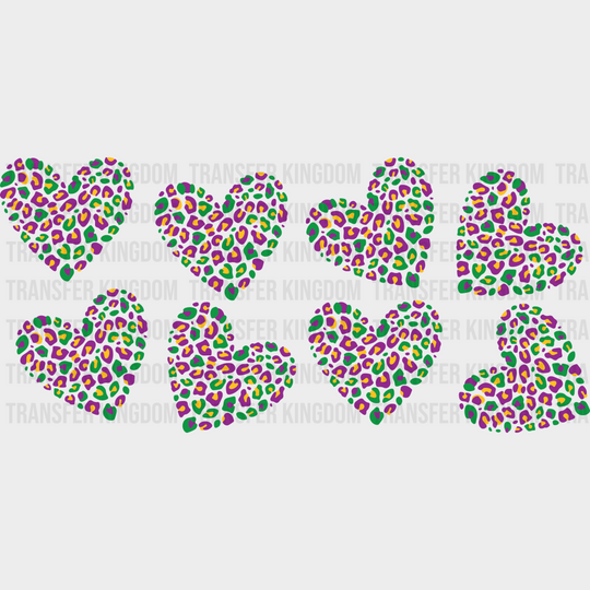 Mardi Gras Heart - Cup Wrap Uv Sticker Permanent Dtf Decal