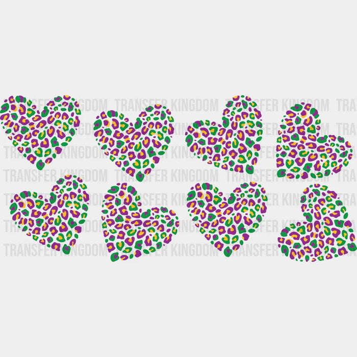 Mardi Gras Heart - Mardi Gras Cup Wrap UV Sticker Permanent UV DTF Decal