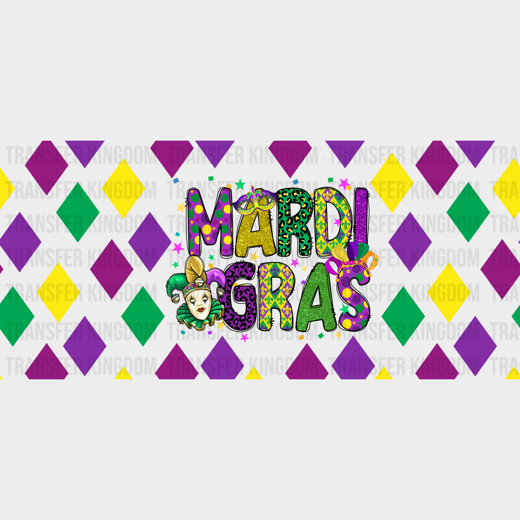 Mardi Gras Jester - Cup Wrap Uv Sticker Permanent Dtf Decal