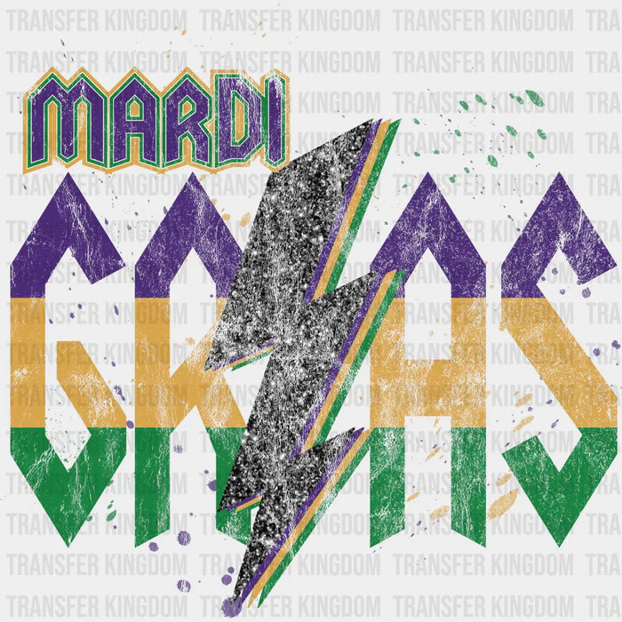 Mardi Gras Lightning - Mardi Gras DTF heat transfer