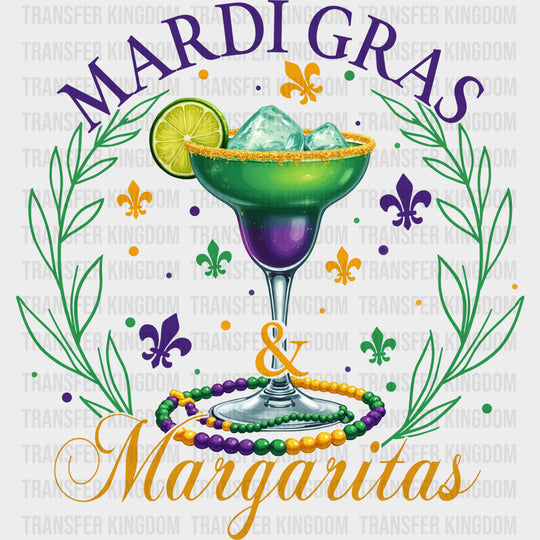 Mardi Gras Margaritas - Mardi Gras DTF Transfers Adult Unisex - S & M (10’’) / Dark Color Design (See Imaging)