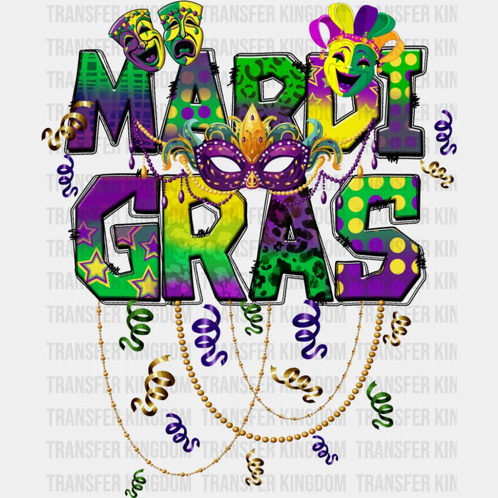 Mardi Gras Masks - Mardi Gras DTF Transfer