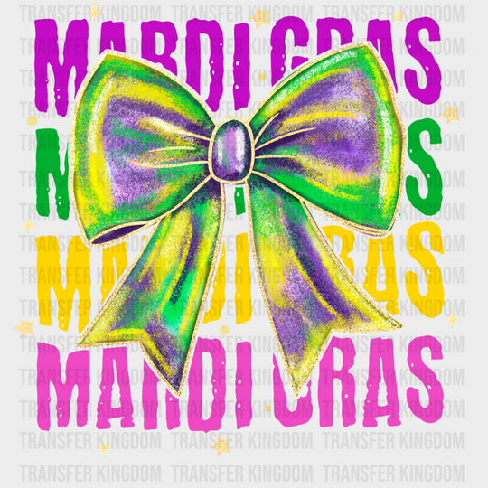 Mardi Gras Reflective Textured Ribbon - Mardi Gras DTF Transfer