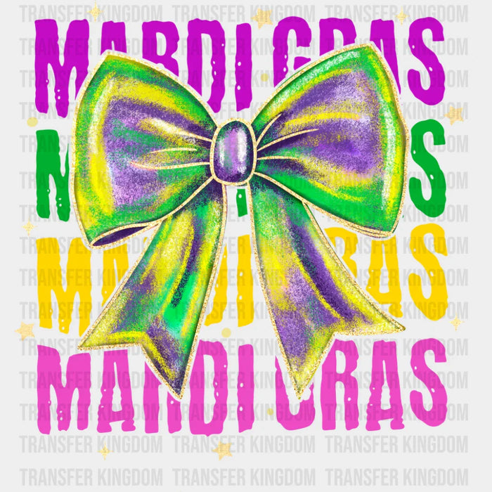 Mardi Gras Reflective Textured Ribbon - Mardi Gras DTF Transfer