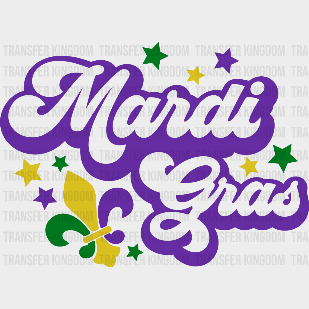 Mardi Gras Retro Design - Mardi Gras DTF heat transfer