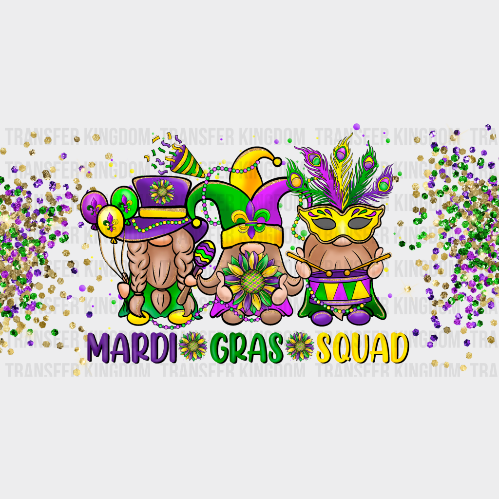 Mardi Gras Squad - Cup Wrap Uv Sticker Permanent Dtf Decal