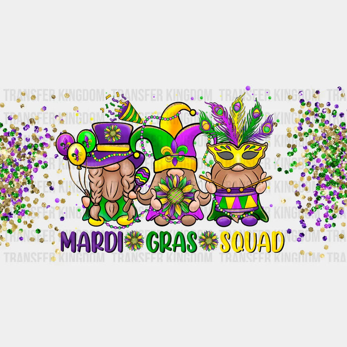 Mardi Gras Squad - Mardi Gras Cup Wrap UV Sticker Permanent UV DTF Decal