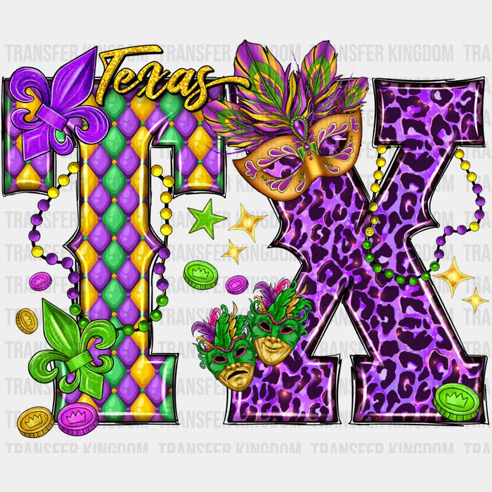 Mardi Gras TX Design - Mardi Gras DTF heat transfer