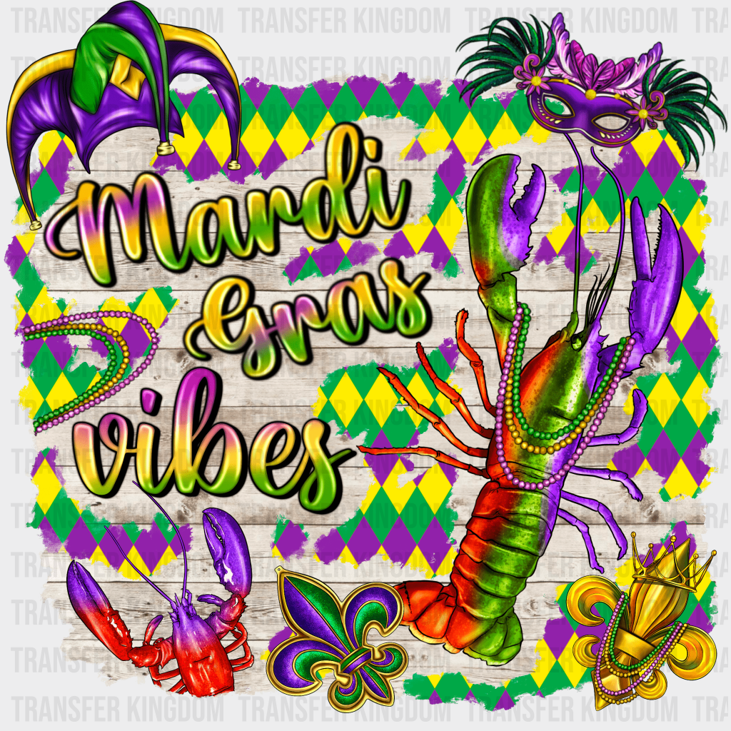 Mardi Gras Vibes Design- Dtf Heat Transfer