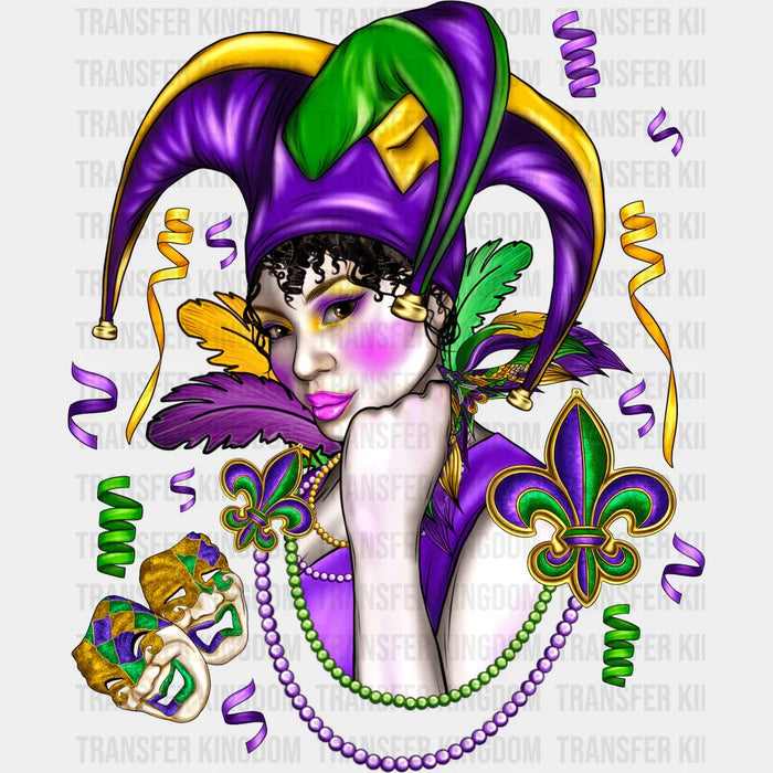 Mardi Gras Women Design- Mardi Gras DTF heat transfer