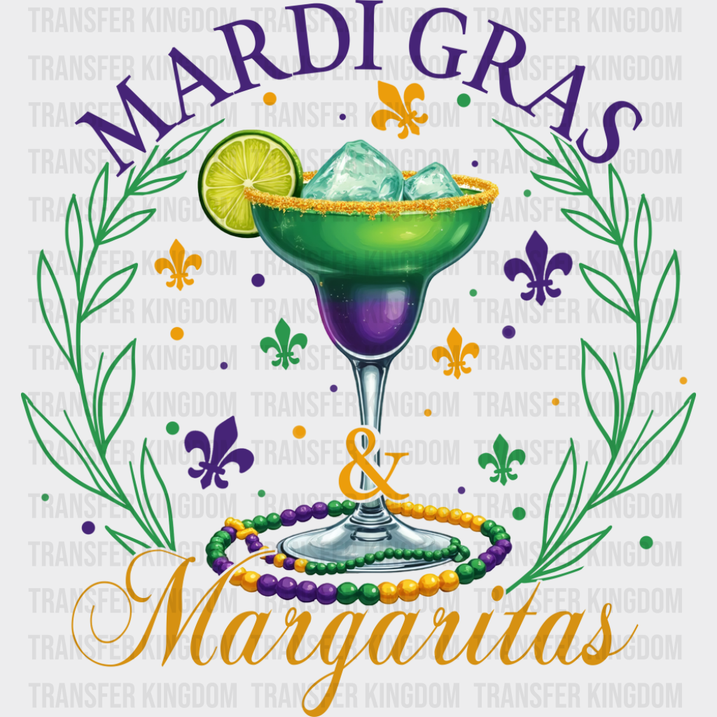 Margaritas - Mardi Gras DTF Transfer Adult Unisex - S & M (10’’) / Dark Color Design (See Imaging)