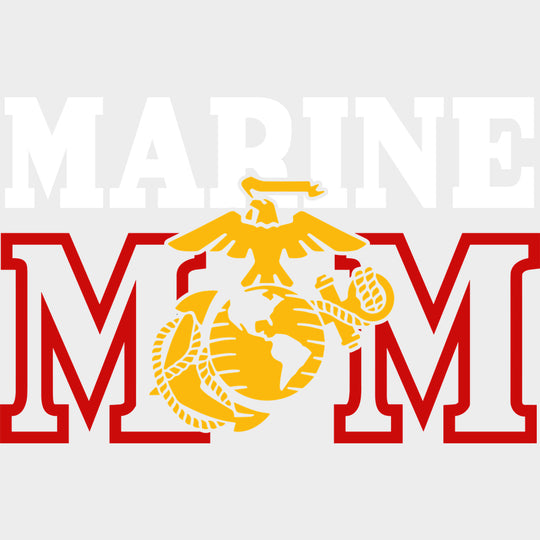 Marine Mom - Marines DTF Transfers - Adult Unisex - S & M (10’’) / Light Color Design (See Imaging)
