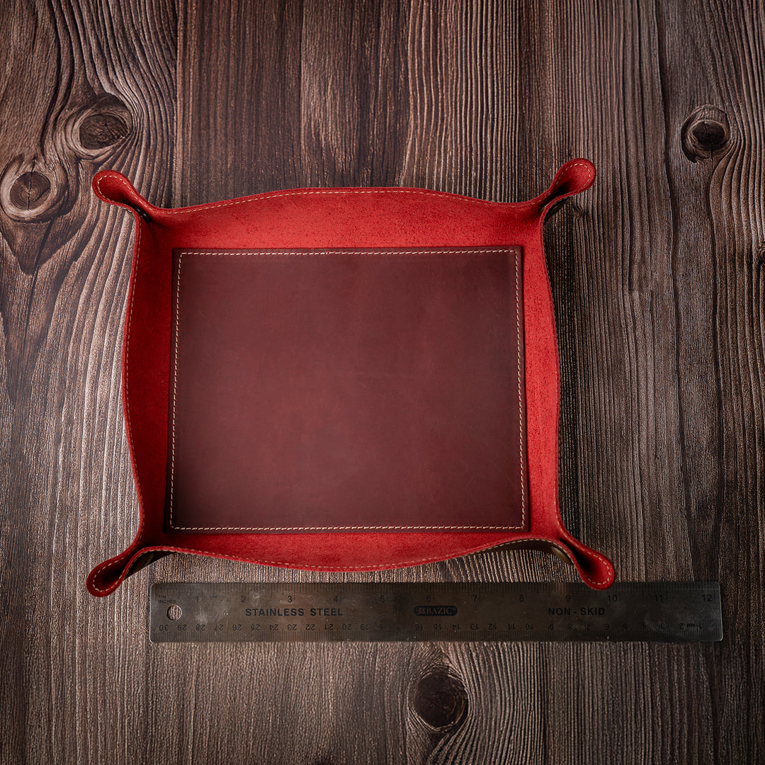 Custom Engraved Leather Tray