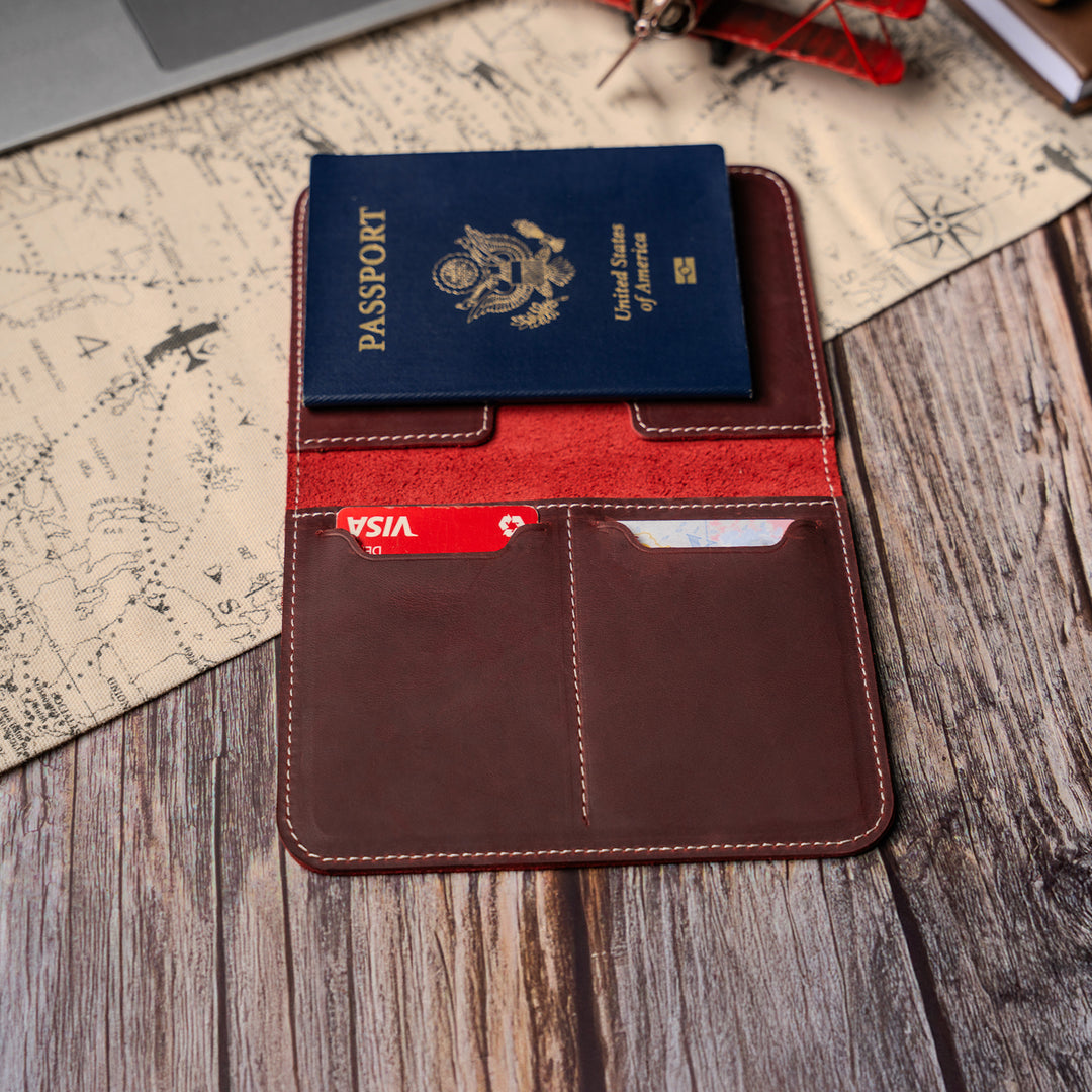 Faux Leather Passport Holder – Travel Wallet & Document Organizer