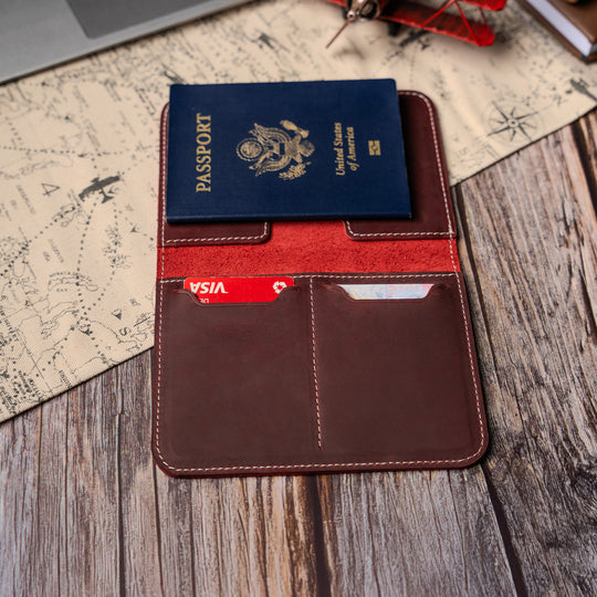 Faux Leather Passport Holder – Travel Wallet & Document Organizer