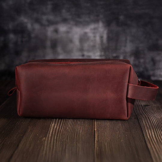 Faux Leather Dopp Kit – Men’s Travel Toiletry Bag