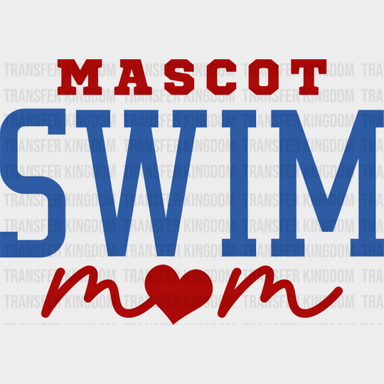 Mascot Swim Mom Red And Blue - Swimming DTF Transfer