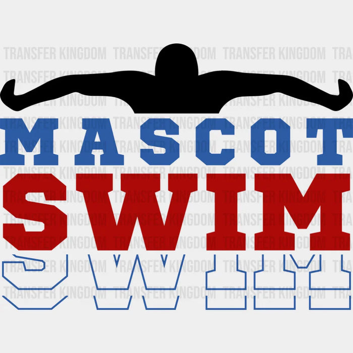 Mascot Swim Red And Blue - Swimming DTF Transfer
