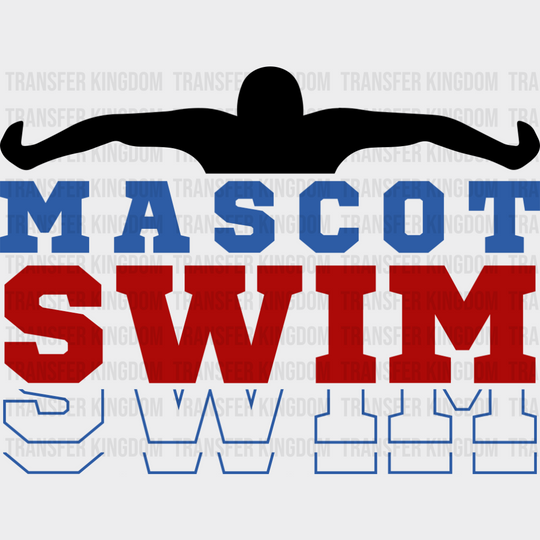 Mascot Swim Red And Blue - Swimming DTF Transfer