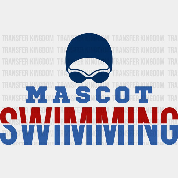 Mascot Swimming Blue Design - Swimming DTF Transfer