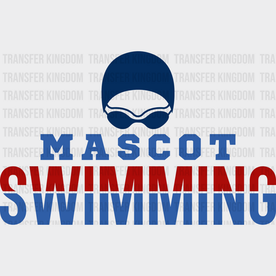 Mascot Swimming Blue Design - Swimming DTF Transfer