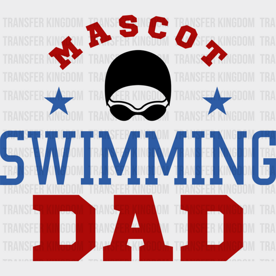 Mascot Swimming Dad Red And Blue - Swimming DTF Transfer