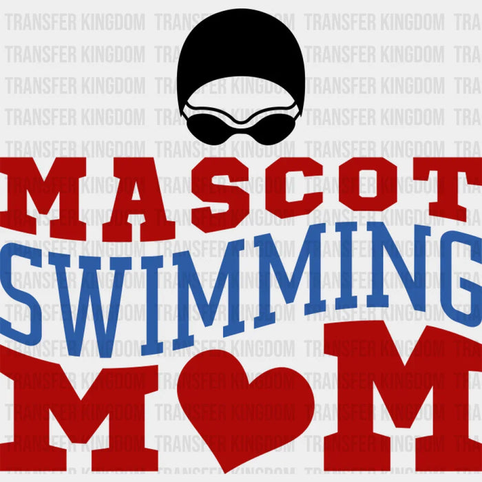 Mascot Swimming Mom Red And Blue - Swimming DTF Transfer
