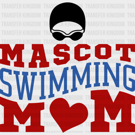 Mascot Swimming Mom Red And Blue - Swimming DTF Transfer