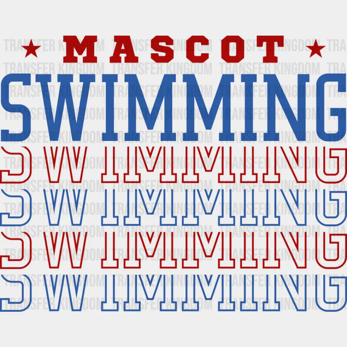 Mascot Swimming Red And Blue - Swimming DTF Transfer