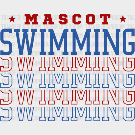 Mascot Swimming Red And Blue - Swimming DTF Transfer